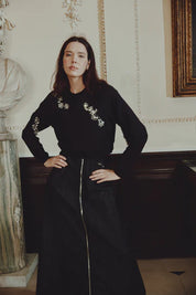 Aline Cotton Twill Side Zipper Skirt