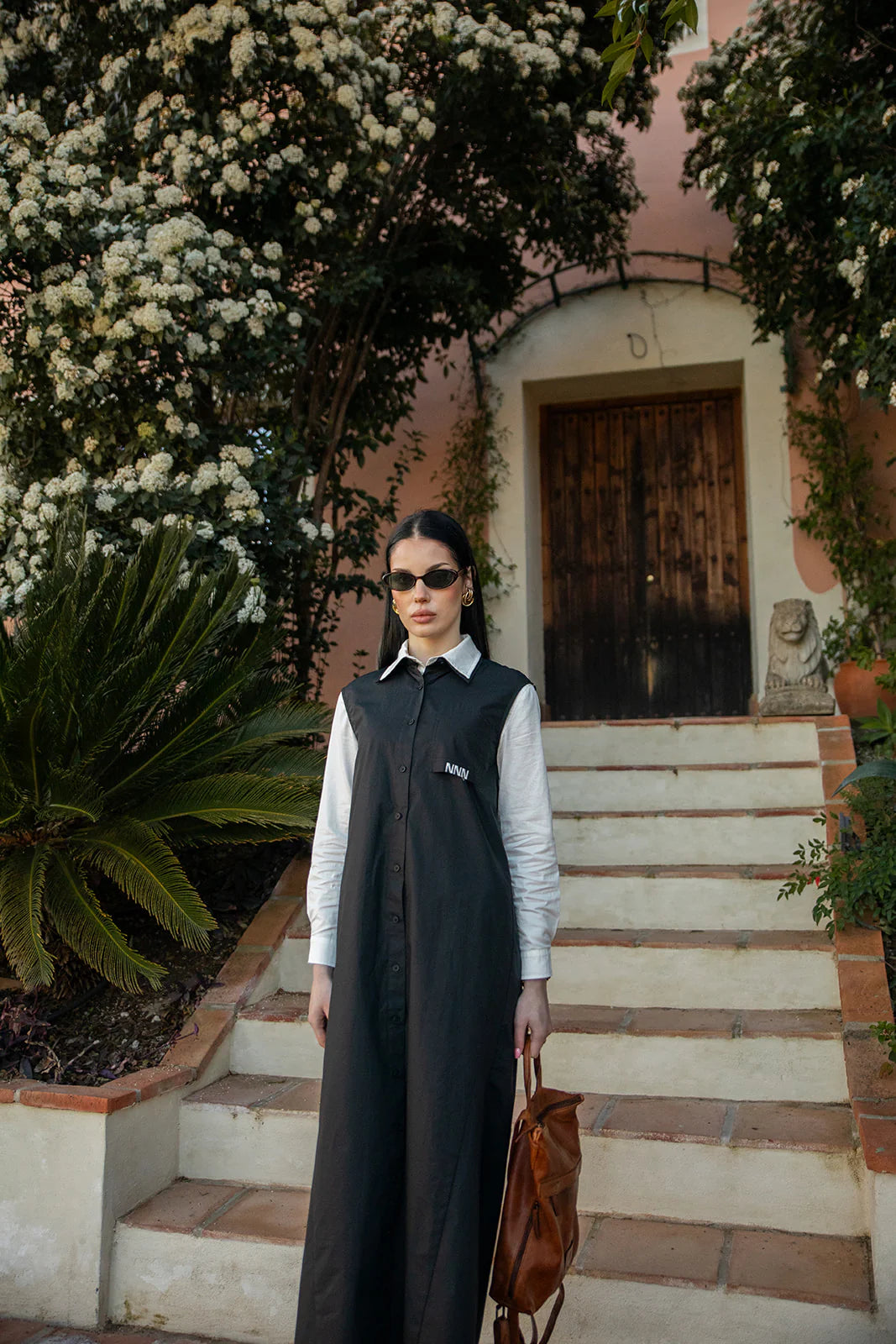 Sleeveless Cotton Dress with Upside Down Pocket
