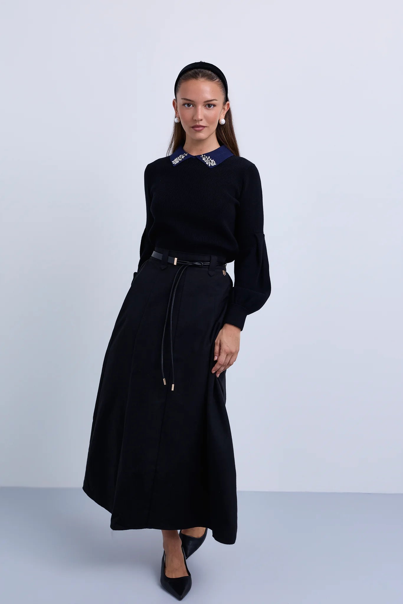 Aline Skirt with Contrast Belt