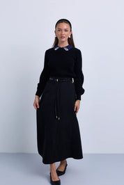 Aline Skirt with Contrast Belt