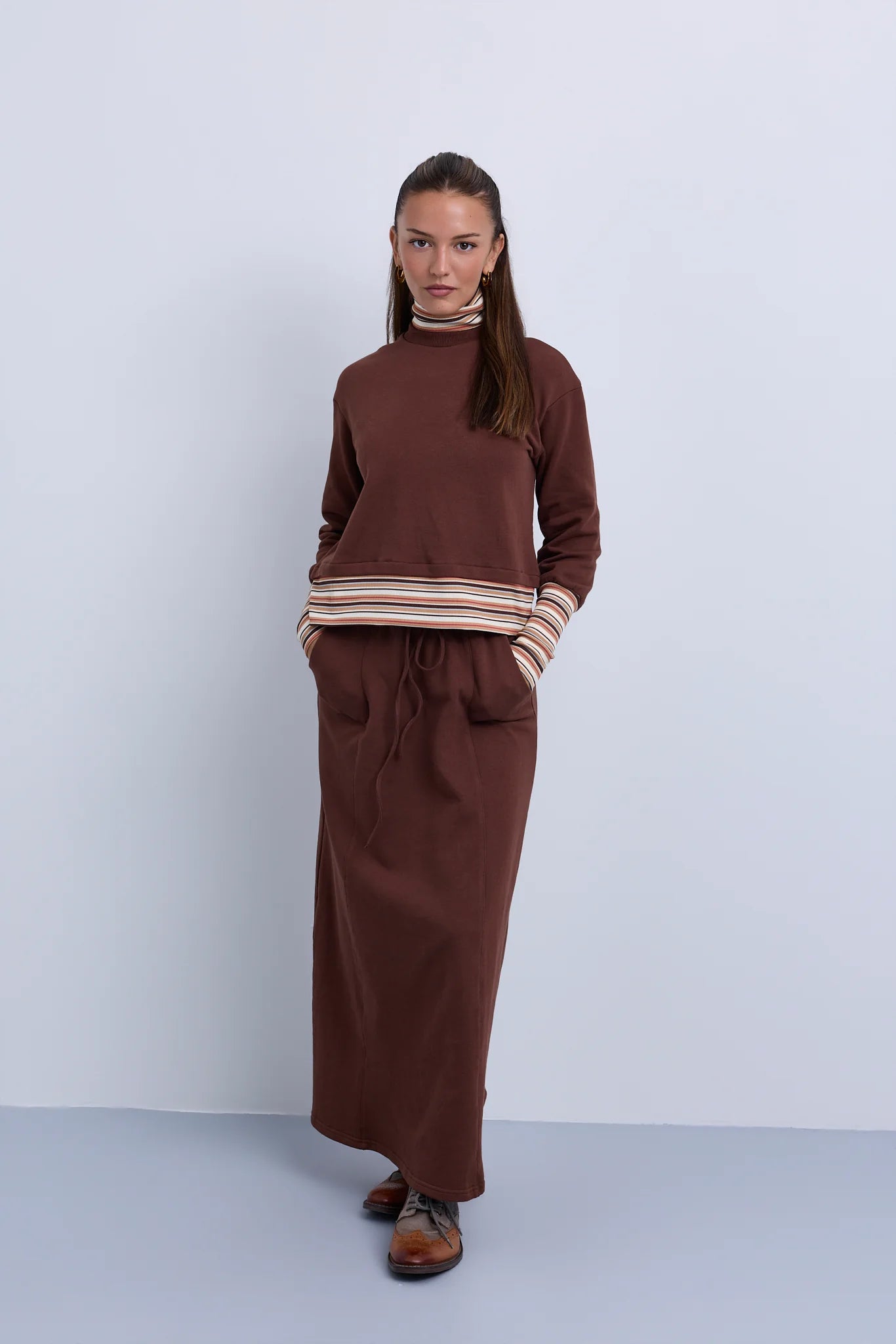 Front Tie Maxi Skirt