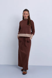 Front Tie Maxi Skirt