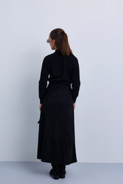 Aline Suede Skirt with Chain Pocket Design
