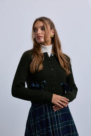 Black Watch Asymmetric Tartan Pleat Skirt