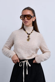 Fine Cord Maxi Skirt with Side Panel Seam Details