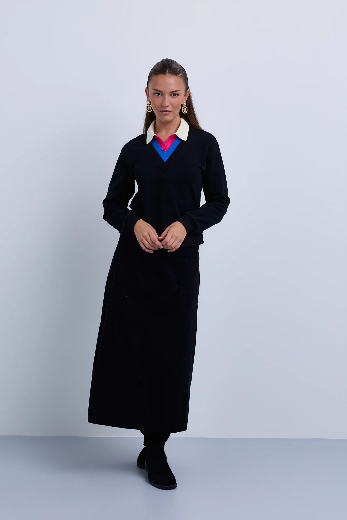 Triple Colour Collar Sweatshirt