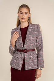 Jett Blazer in Merlot Plaid