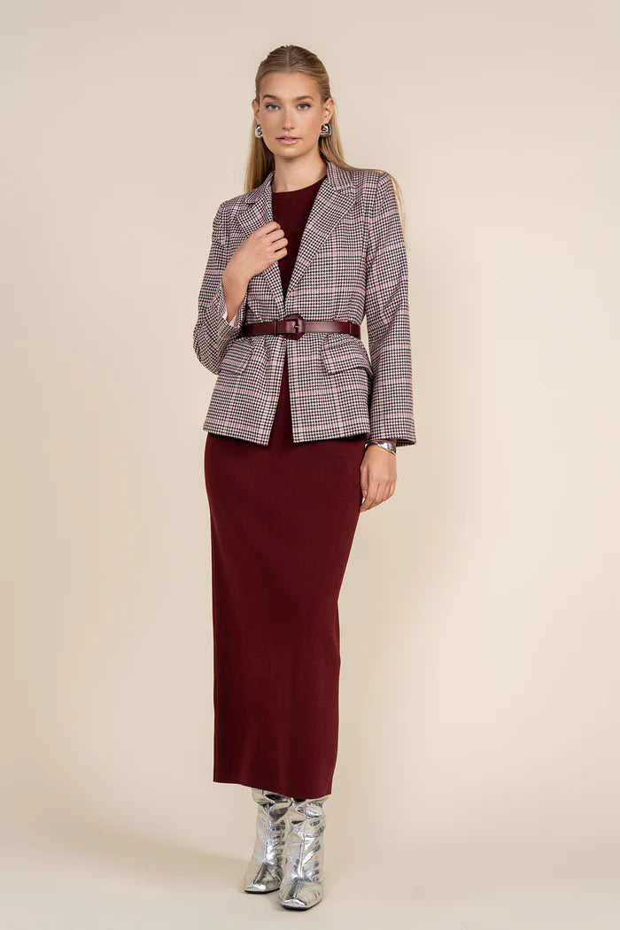 Jett Blazer in Merlot Plaid