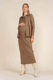 Pierre Maternity Dress in Mocha