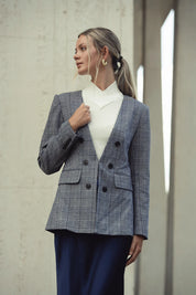 Plaid navy Blazer