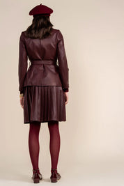 Kair Leather Blazer in Deep Merlot