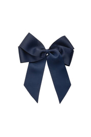 Oversized Bow Clip - Navy Grosgrain