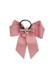 Oversized Bow Pony/Clip - Sweet Nectar Grosgrain