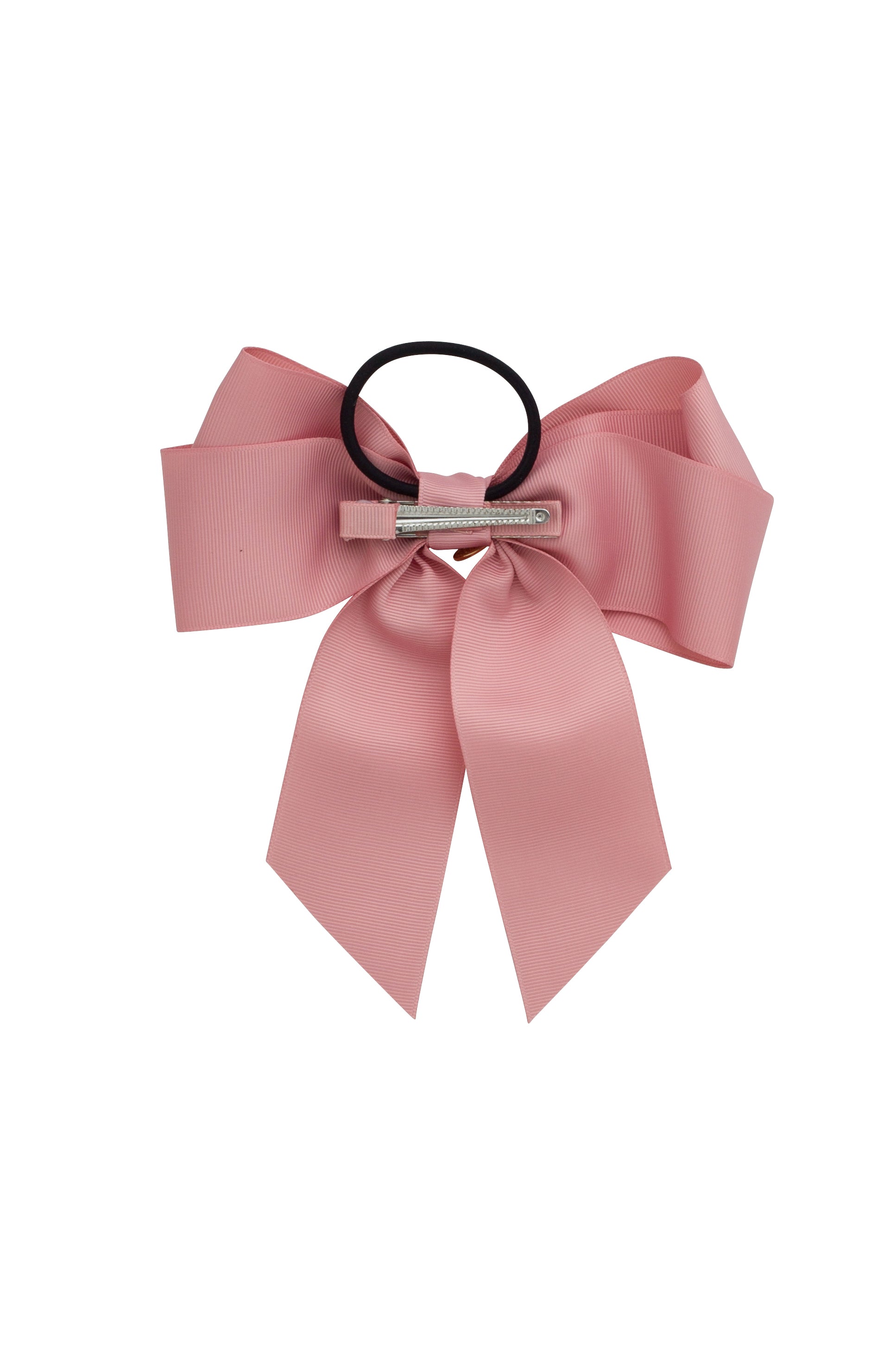 Oversized Bow Pony/Clip - Sweet Nectar Grosgrain