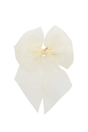 Oversized Organza Bow Clip  - Ivory (Handmade in the USA!)