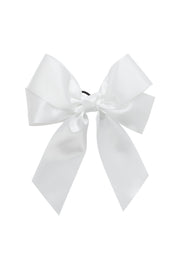 Oversized Bow Pony/Clip - White - PROJECT 6, modest fashion