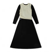 Teen Cream Side Ruched Vest Maxi