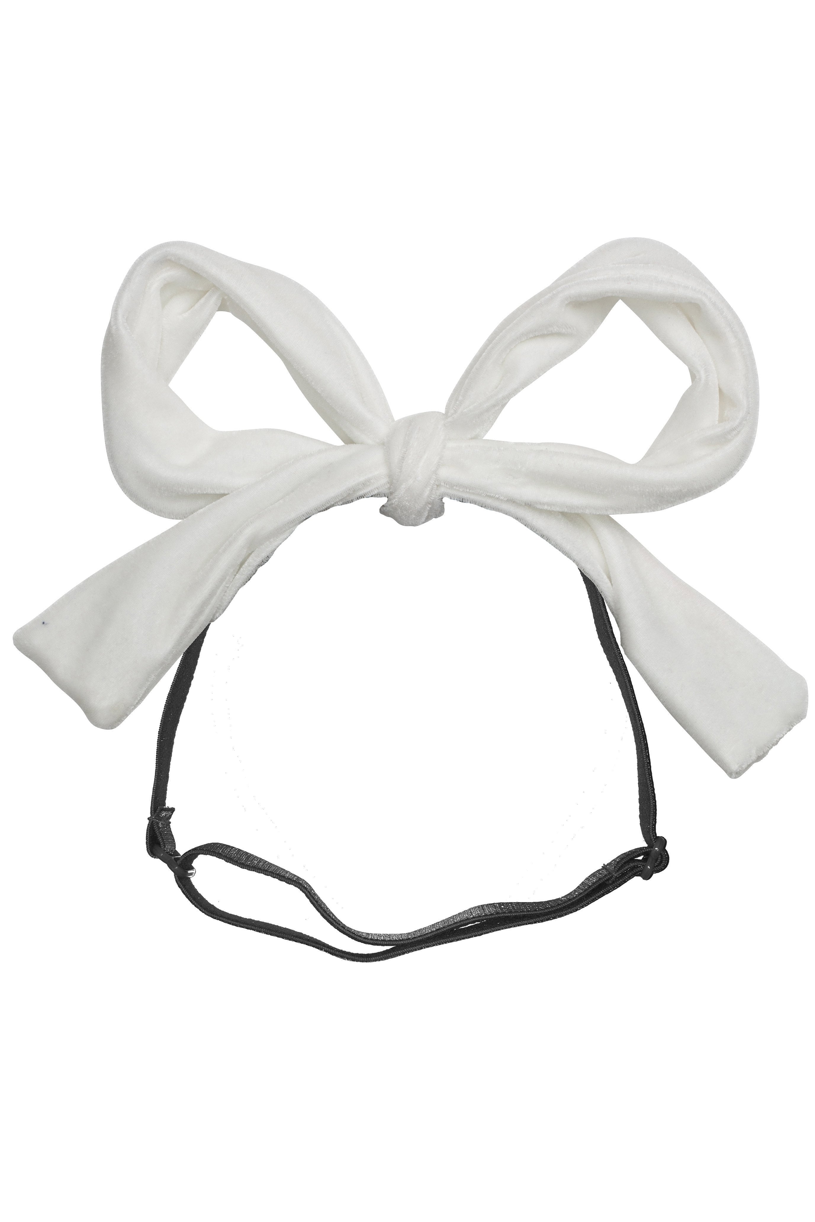 Party Bow Wrap - White Velvet