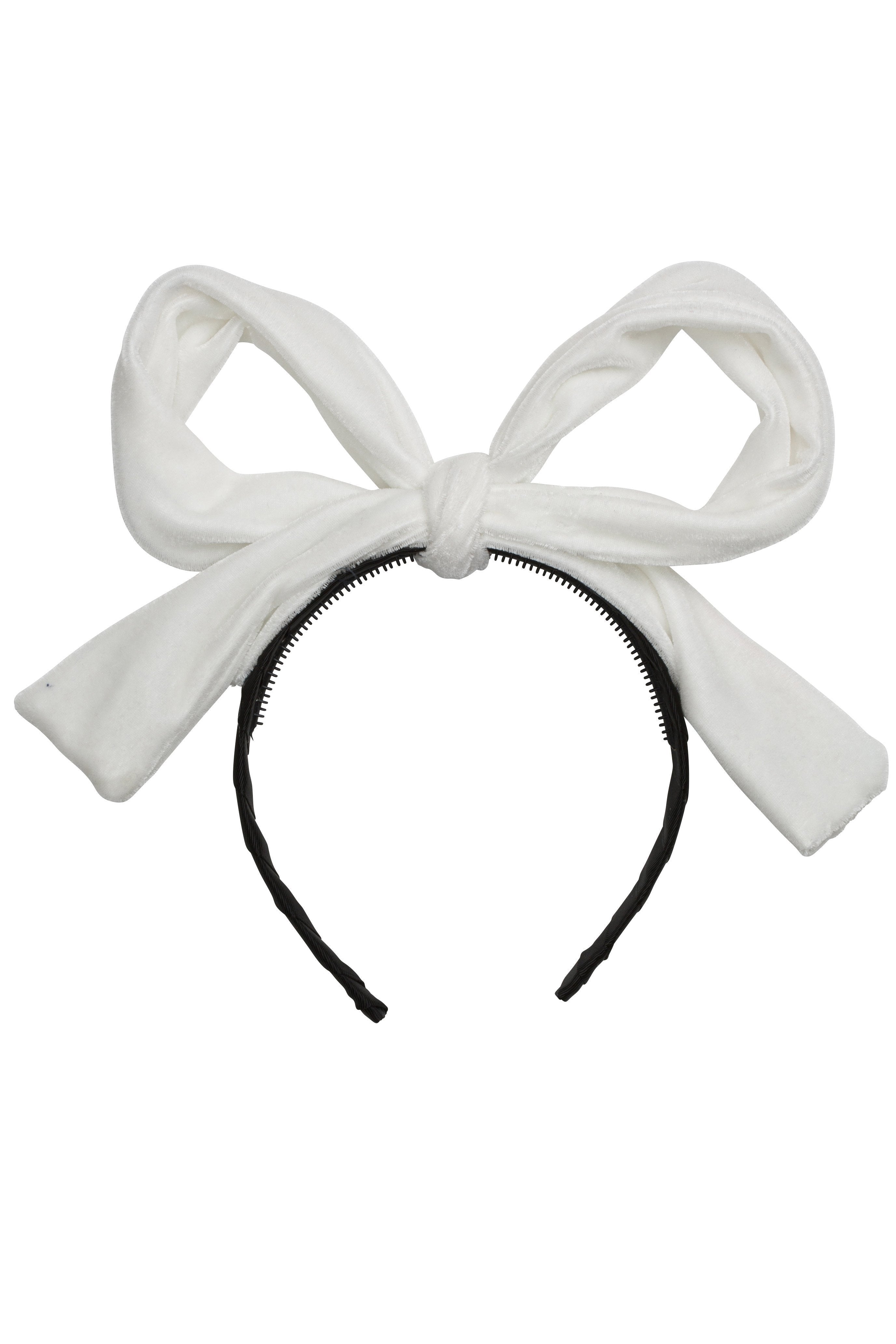 Party Bow - White Velvet