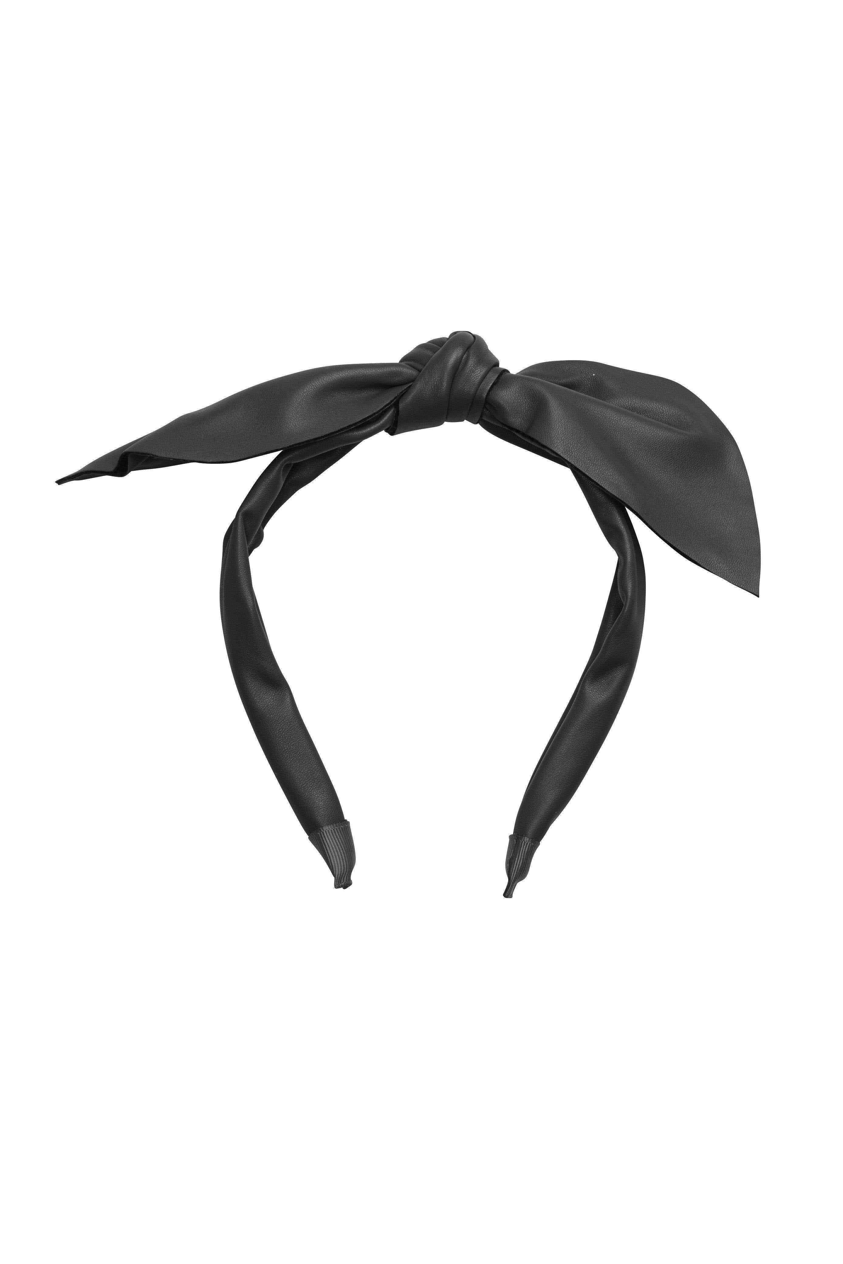 Perfect Leather Pointy Bow Headband - Black