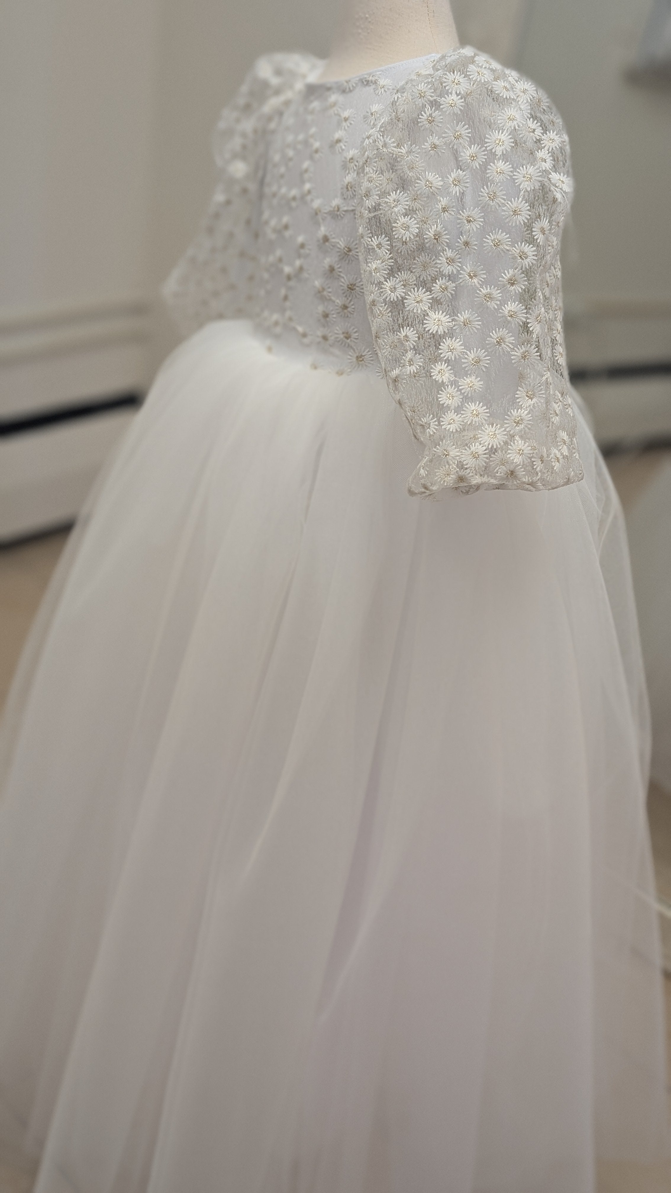 White flower lace gown