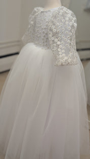 White flower lace gown