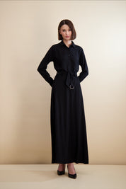 BELTED MAXI-BLACK