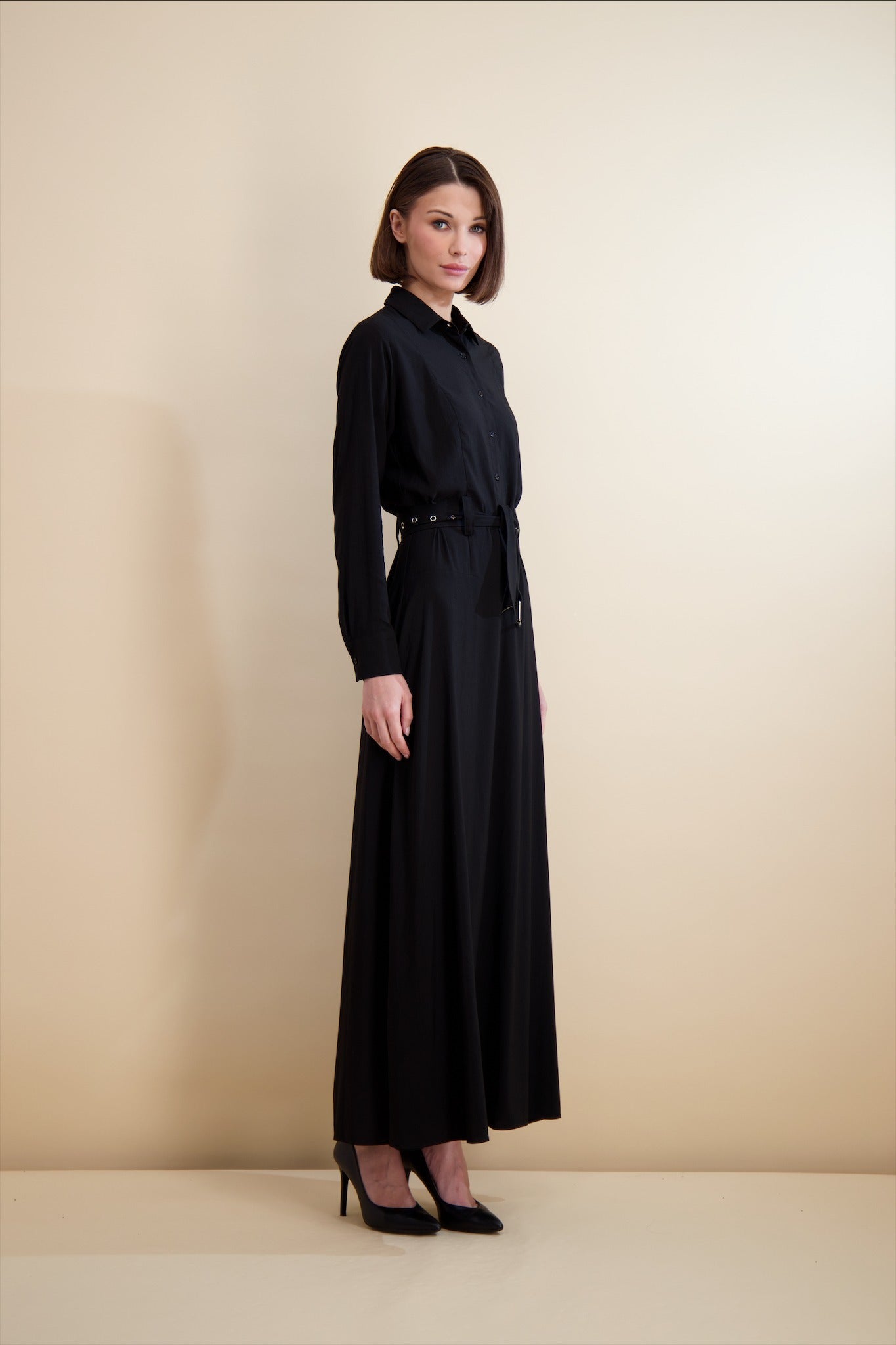 BELTED MAXI-BLACK