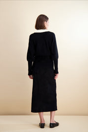 ESSENTIAL CORDUROY SKIRT-BLACK