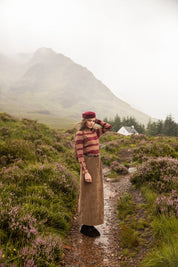 ESSENTIAL CORDUROY SKIRT-TAN