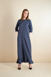 BUTTON FRONT MAXI-SEERSUCKER