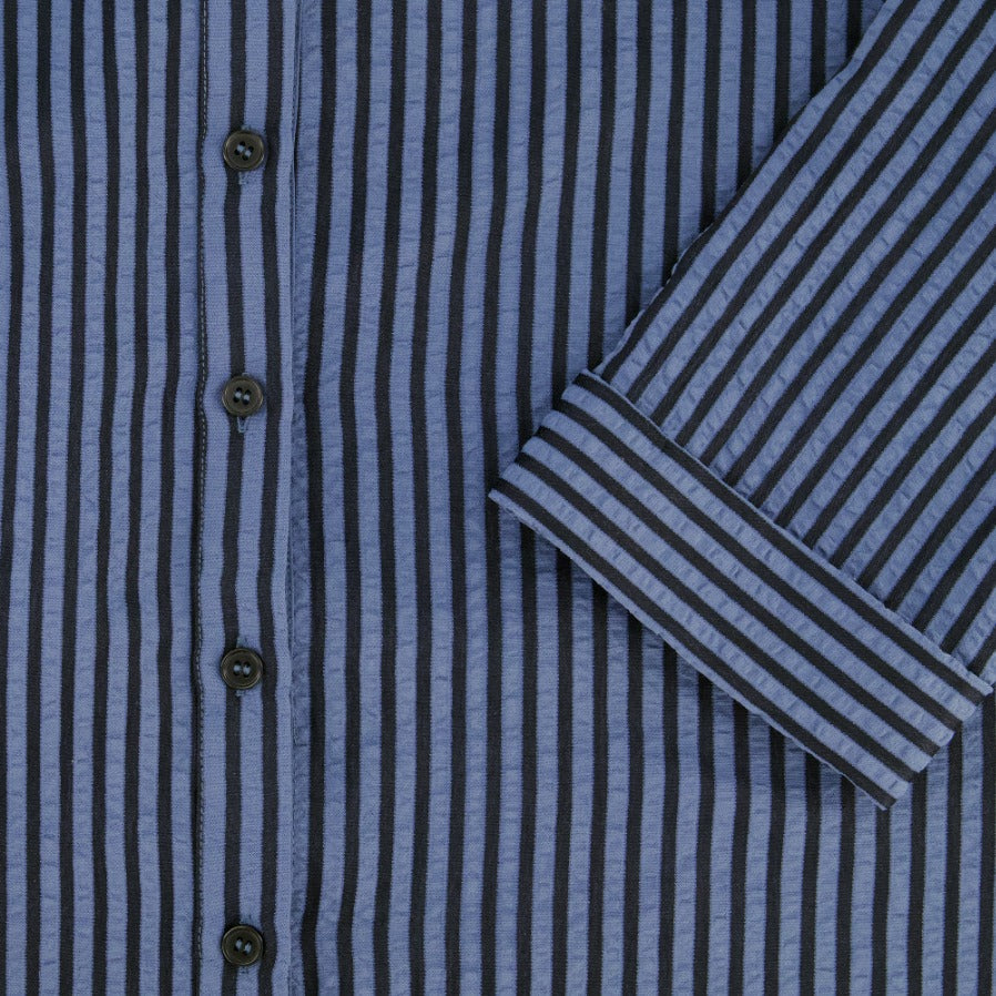 BUTTON FRONT MAXI-SEERSUCKER