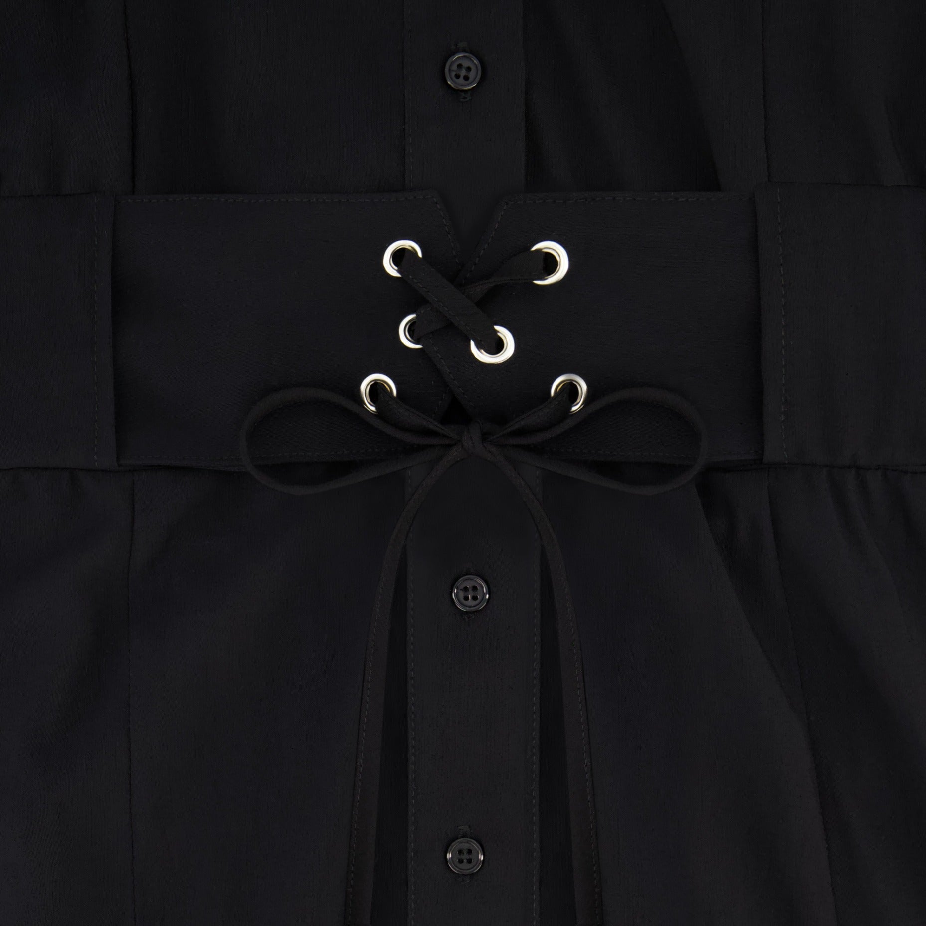 LACE WAIST MAXI-BLACK