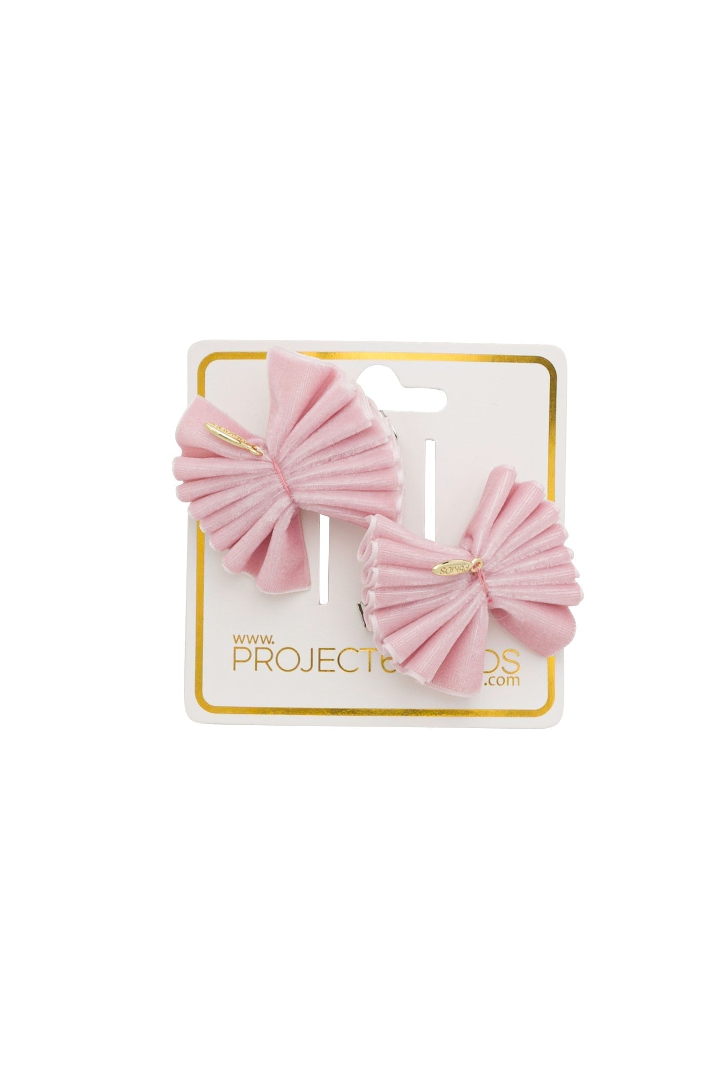 Velvet Pleated Butterfy Bow Clip Set - Dusty Rose (Handmade in the USA!)