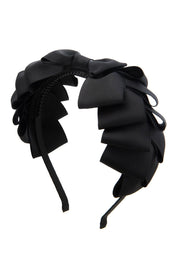 Pleated Ribbon Grosgrain Headband - Black - PROJECT 6, modest fashion