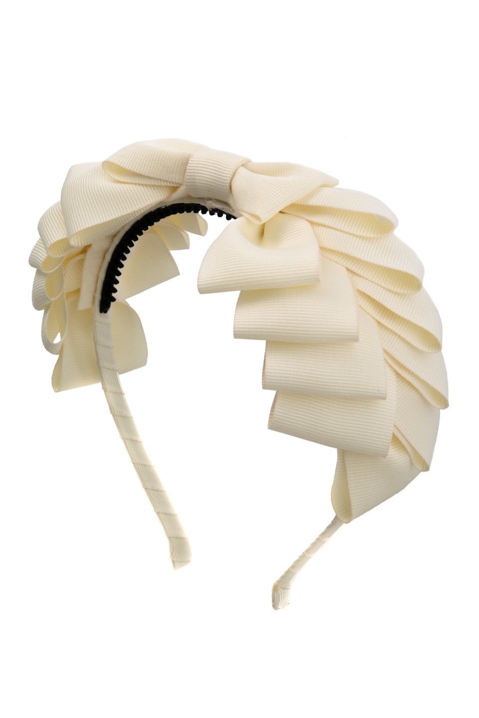 Pleated Ribbon Grosgrain Headband - Cream - PROJECT 6, modest fashion
