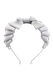 Pleated Ribbon Grosgrain Headband - Shell Grey - PROJECT 6, modest fashion