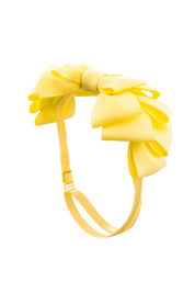 Pleated Ribbon Grosgrain Wrap - Lemon - PROJECT 6, modest fashion