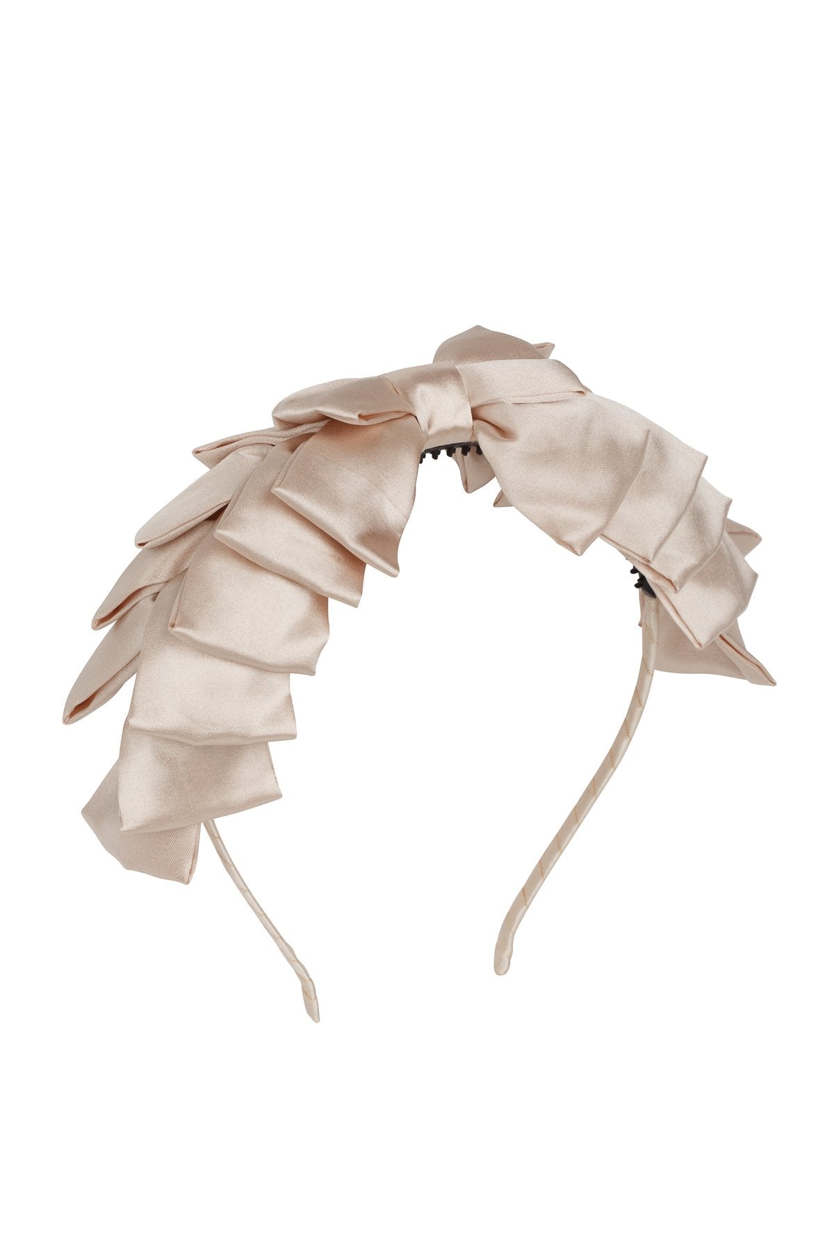 Pleated Ribbon Headband - Champagne