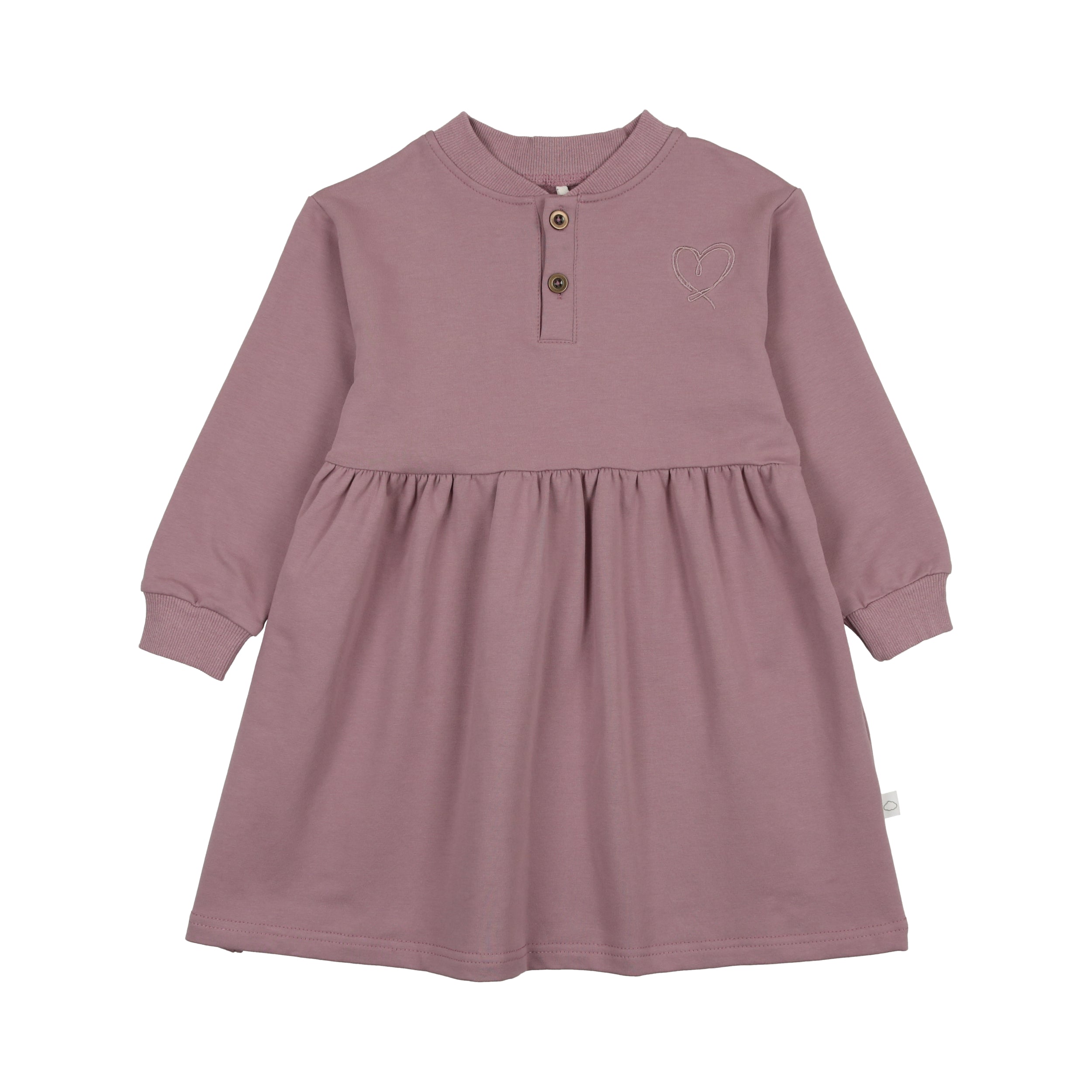 Henley Heart Sweater Dress- Lavendar