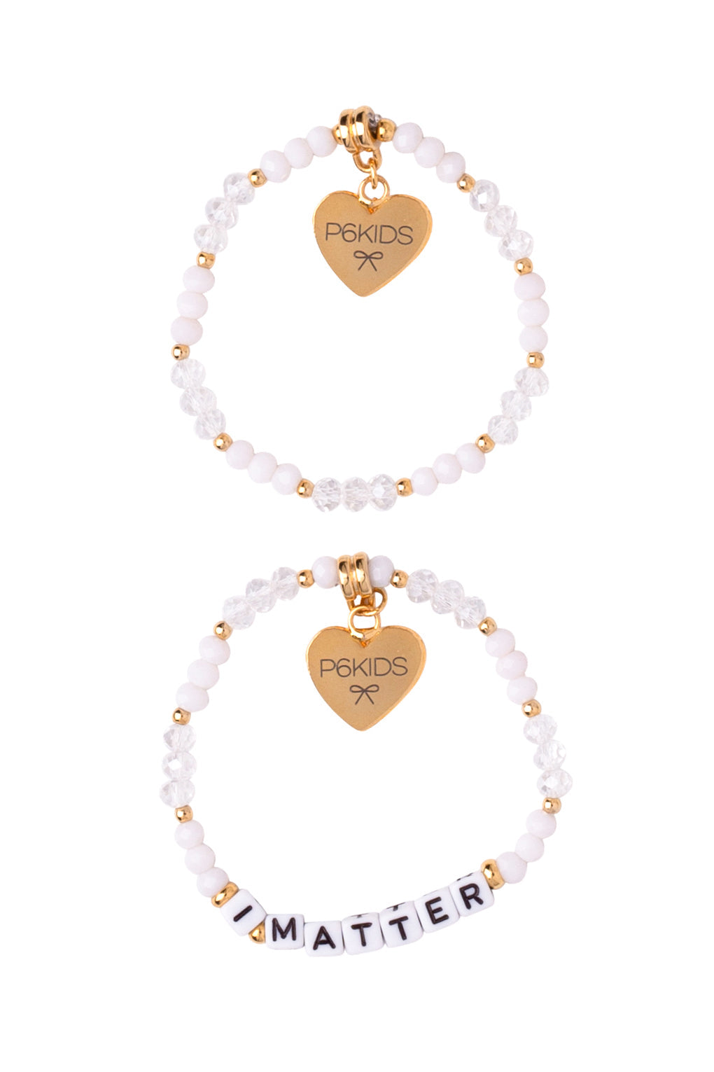 Power Mantra Bracelet Set - White/Clear - "I MATTER"