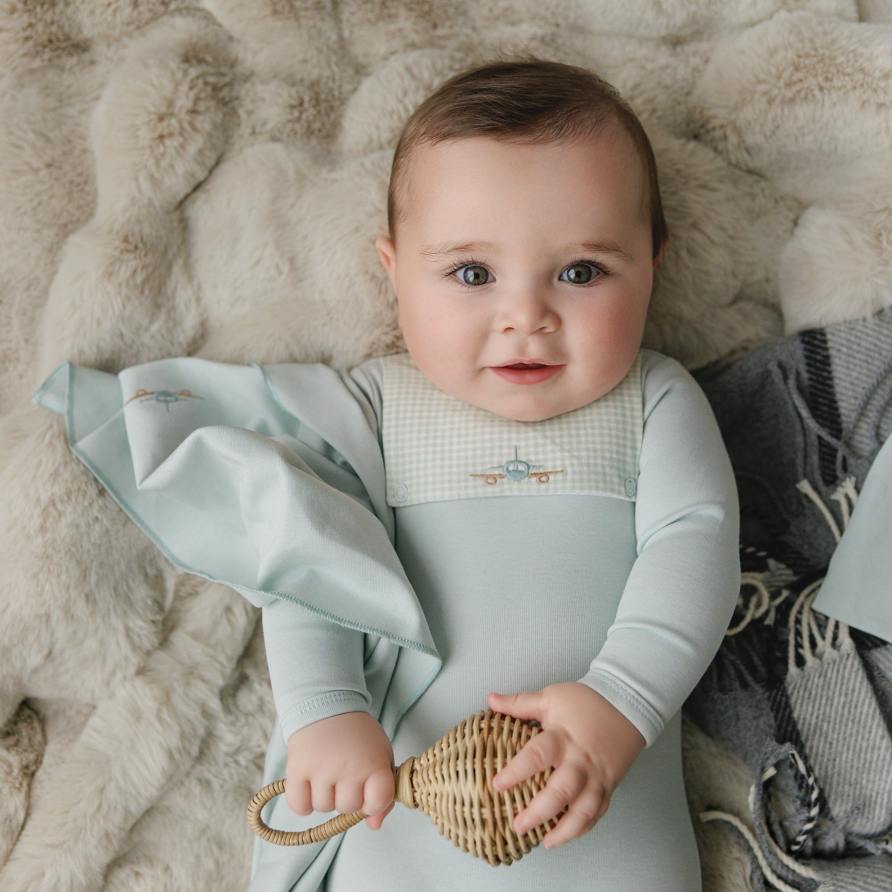 Gingham Bib Footie Set
