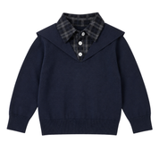 Velvet Plaid Knit Shirt - Boys