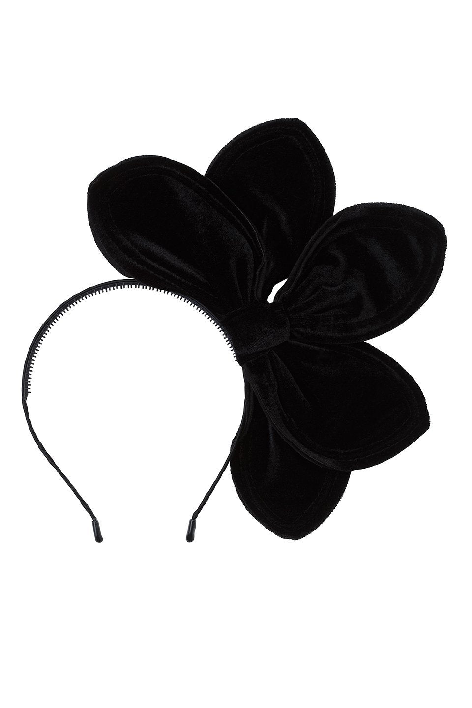 Five Petals Velvet Headband - Black