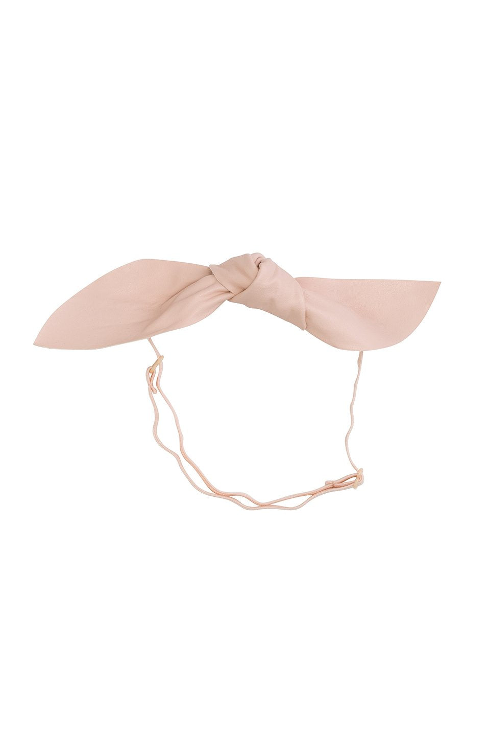 Perfect Leather Pointy Bow Wrap - Nude Blush