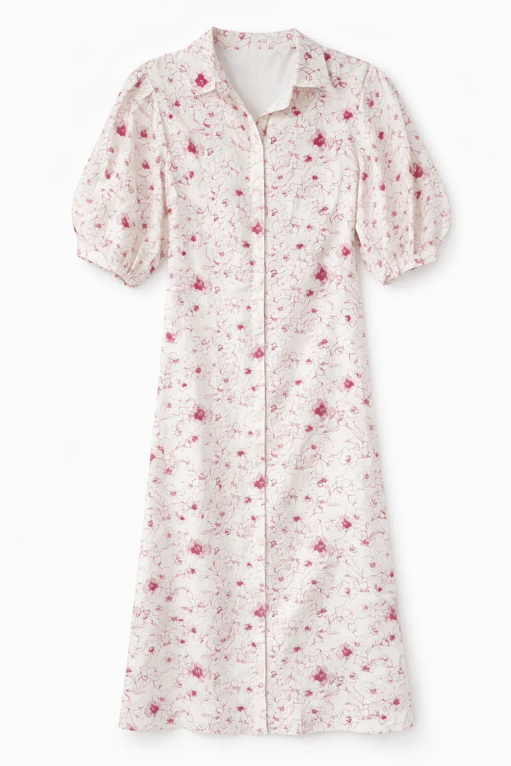 Puff Sleeve Printed Dress