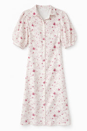 Puff Sleeve Printed Dress