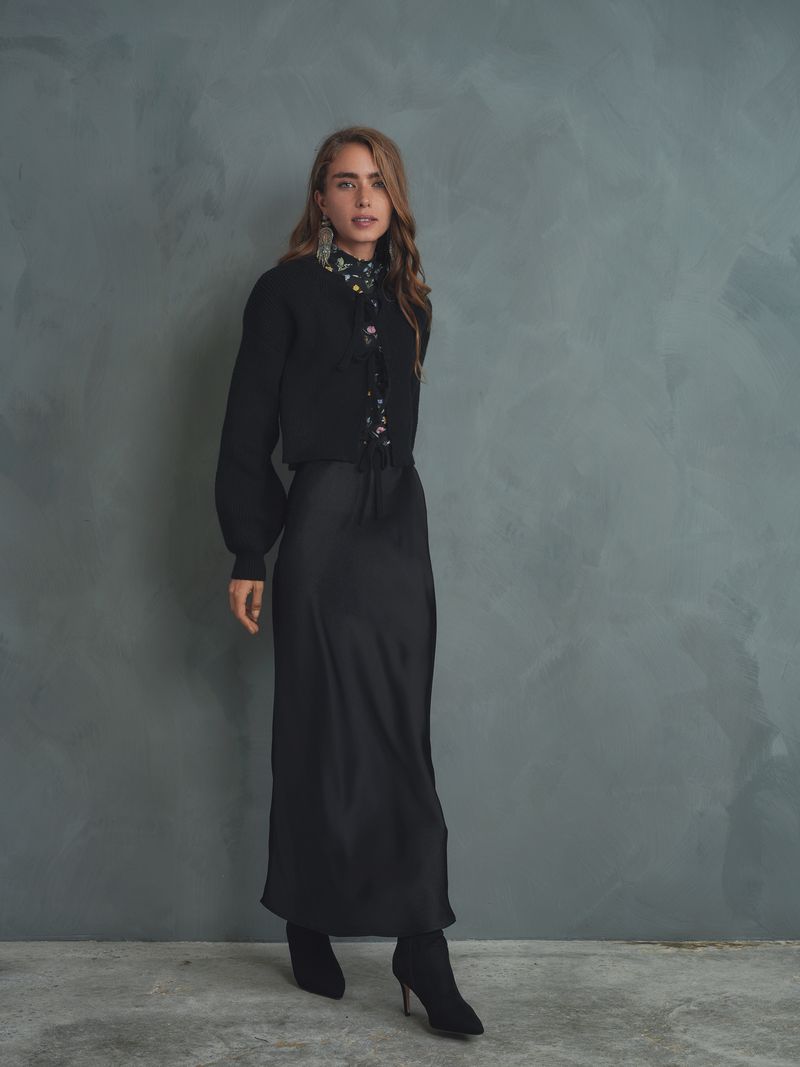 Elastic Waist Slip Skirt
