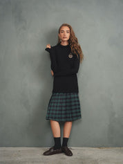 Pleated Plaid Skirt