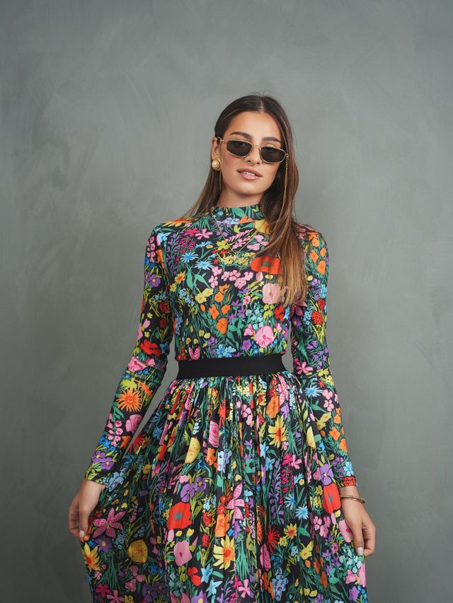 Mock Neck Print Top